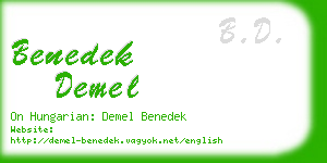 benedek demel business card